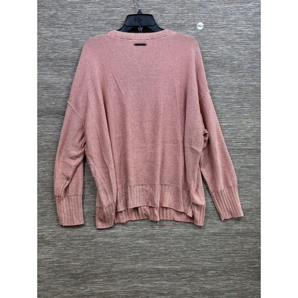 Peace Love World Sweater Women's Size 1X Dark Rose Pink Metallic Long Sleeve NEW - Picture 2 of 9